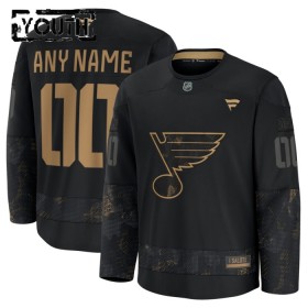 St. Louis Blues Hockeydrakt Custom Fanatics Military Appreciation Practice 2024-25 Svart - Barn